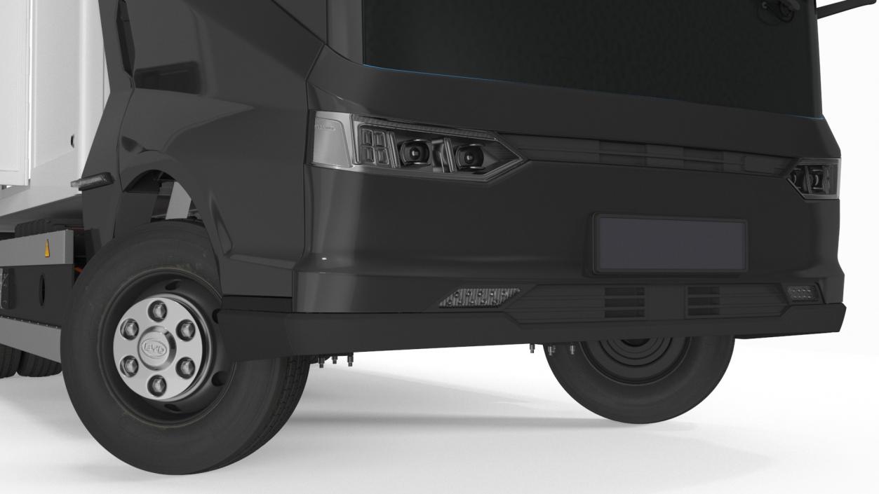 Modern Truck Black Rigged for Cinema 4D 3D model