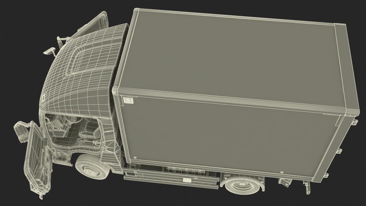 Modern Truck Black Rigged for Cinema 4D 3D model