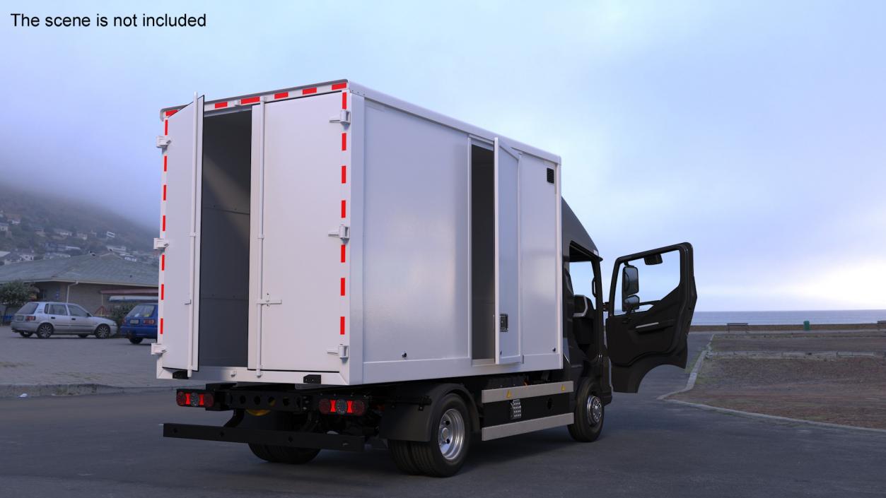 Modern Truck Black Rigged for Cinema 4D 3D model