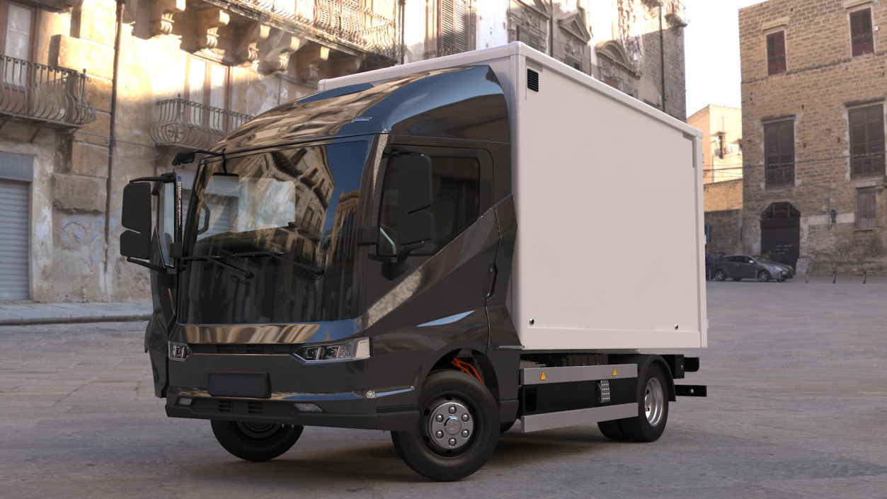 Modern Truck Black Rigged for Cinema 4D 3D model