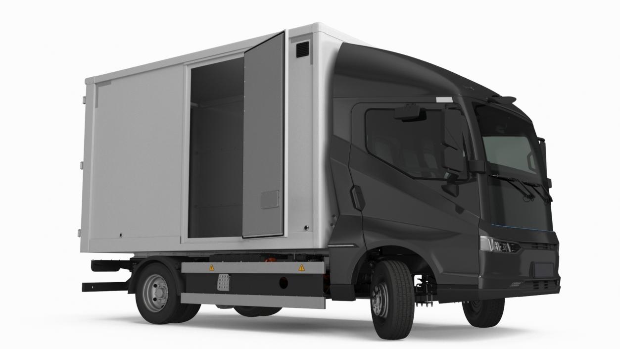 Modern Truck Black Rigged for Cinema 4D 3D model