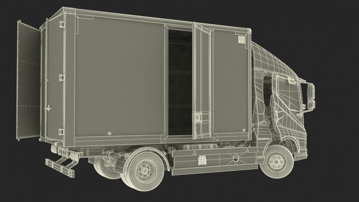 Modern Truck Black Rigged for Cinema 4D 3D model