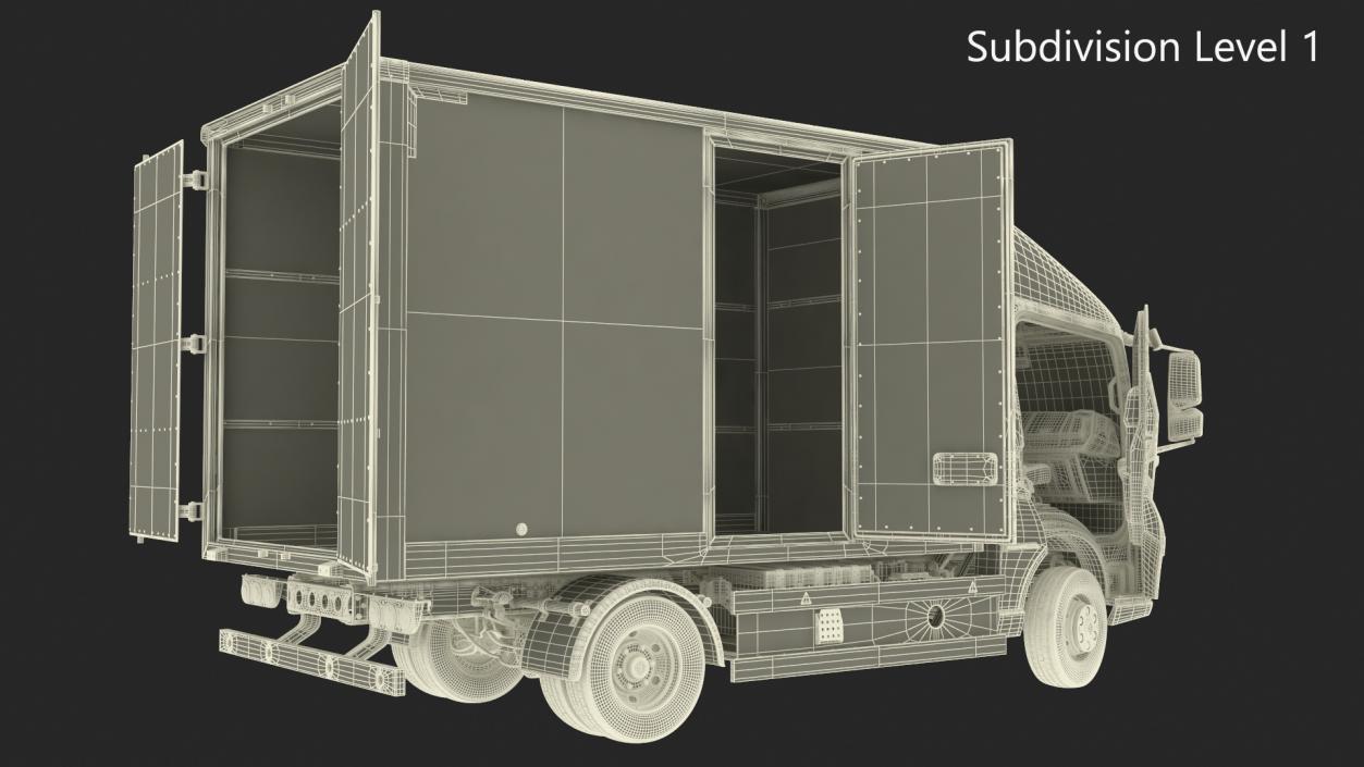 Modern Truck Black Rigged for Cinema 4D 3D model