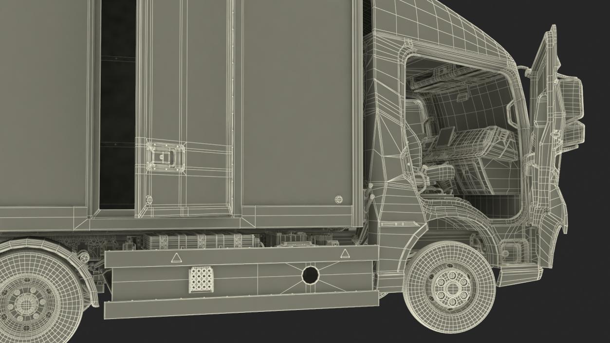 Modern Truck Black Rigged for Cinema 4D 3D model