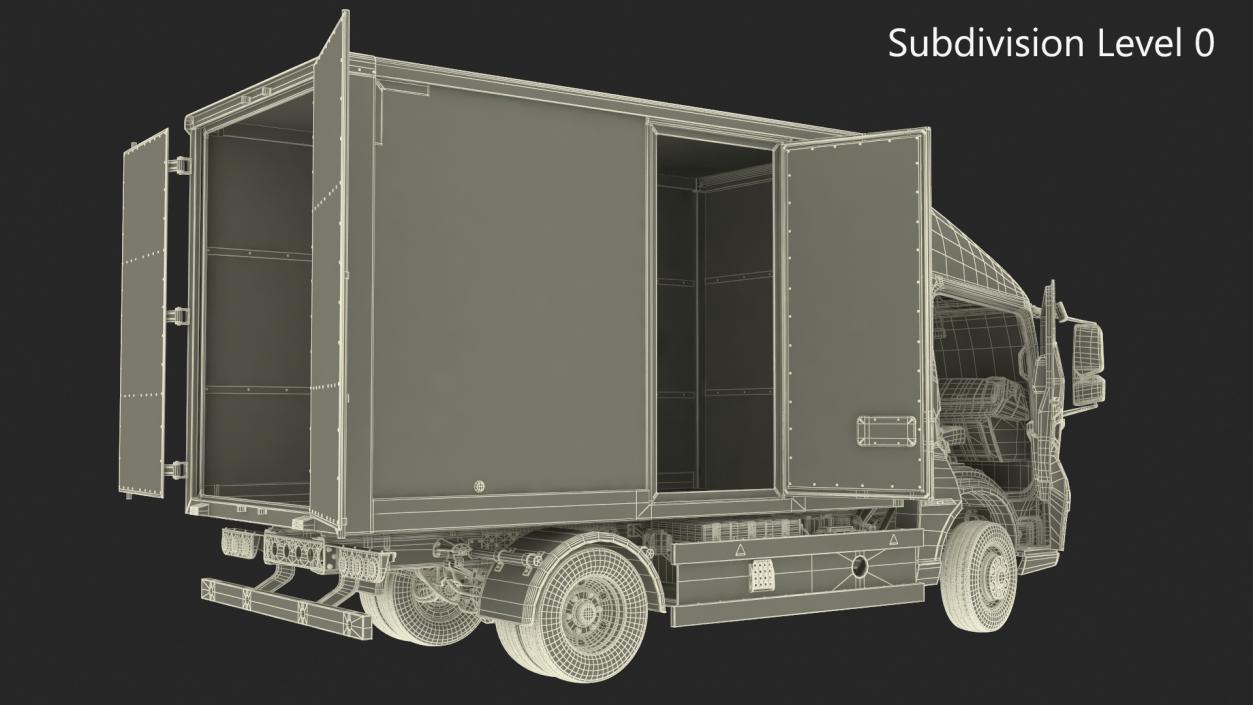 Modern Truck Black Rigged for Cinema 4D 3D model