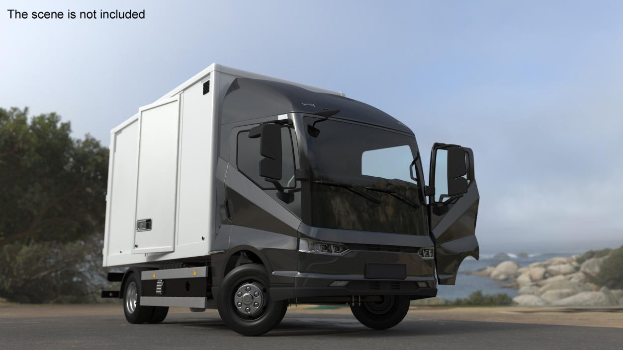 Modern Truck Black Rigged for Cinema 4D 3D model