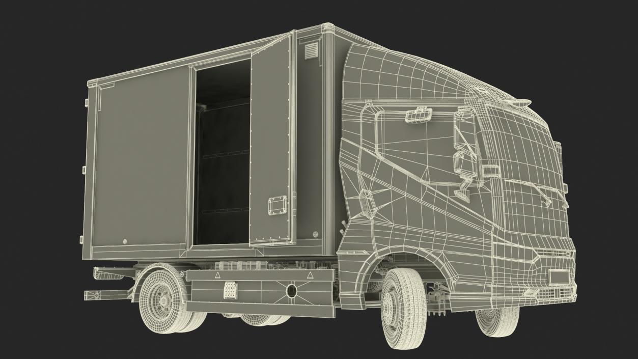 Modern Truck Black Rigged for Cinema 4D 3D model