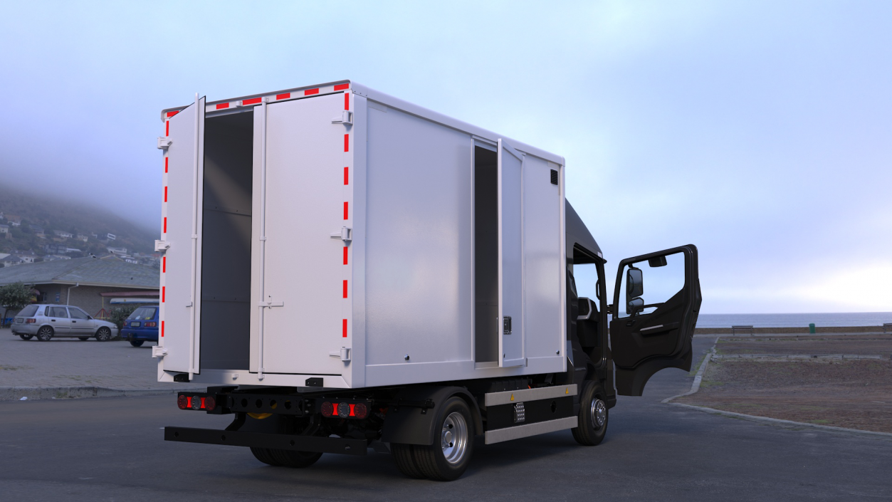 Modern Truck Black Rigged for Cinema 4D 3D model