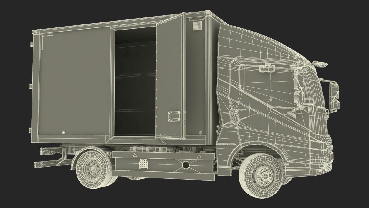 Modern Truck Black Rigged for Cinema 4D 3D model