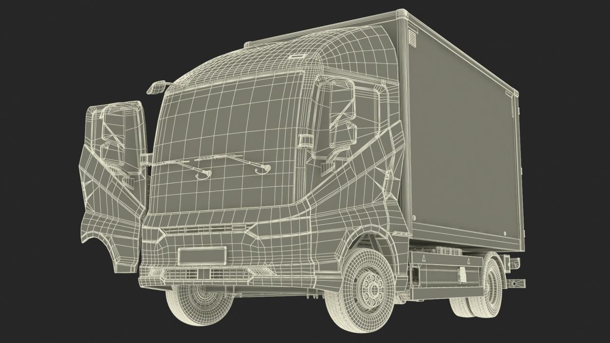 Modern Truck Black Rigged for Cinema 4D 3D model