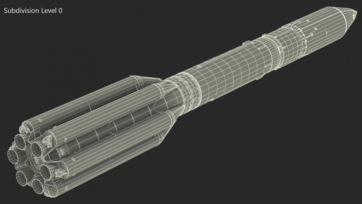 3D Proton M Heavy Lift Launch Rocket model