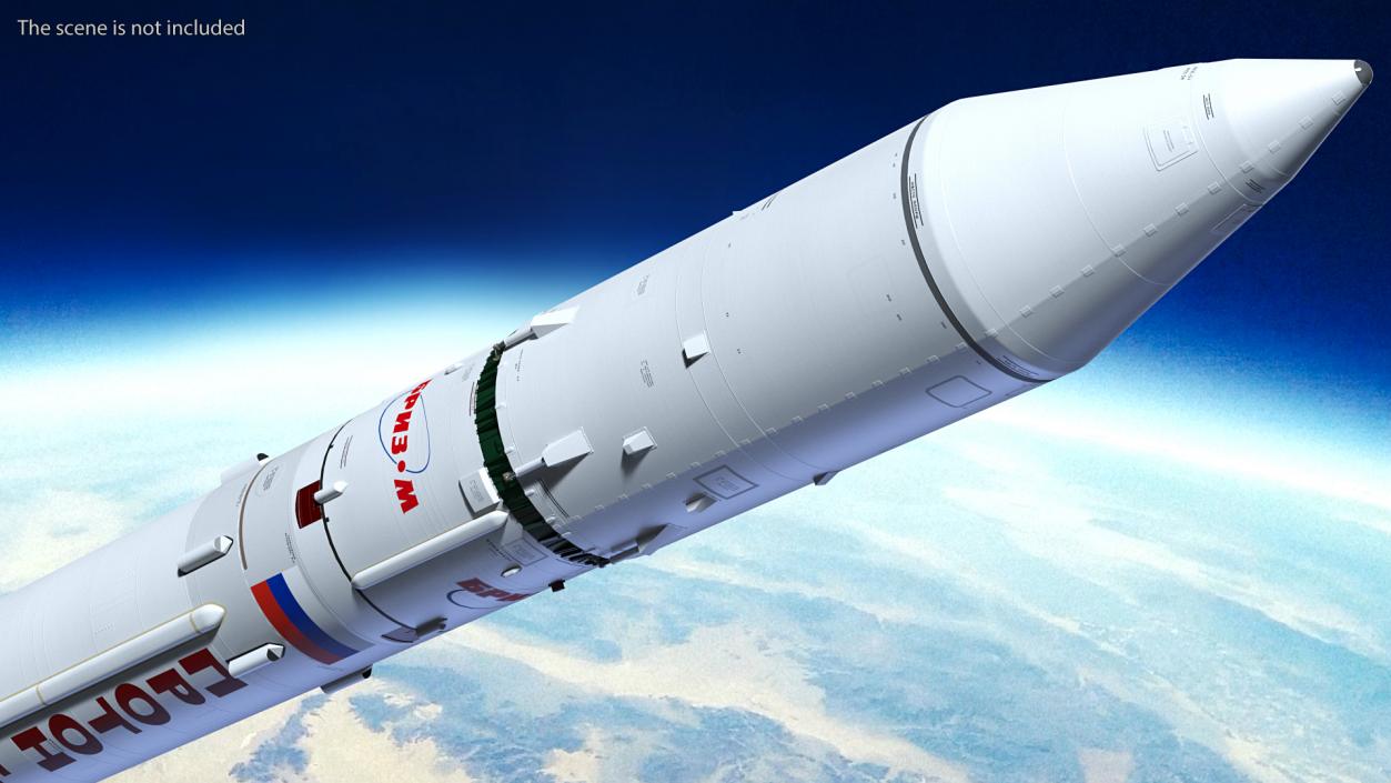 3D Proton M Heavy Lift Launch Rocket model