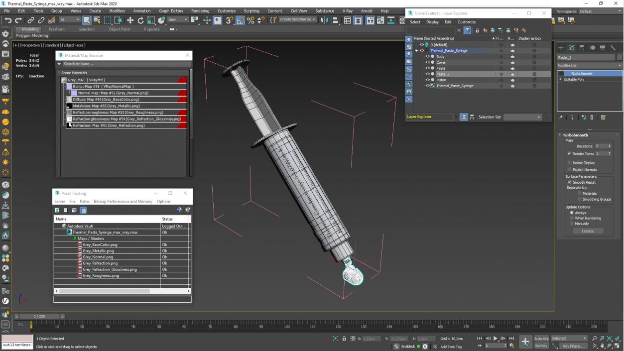 3D Thermal Paste Syringe 2 model