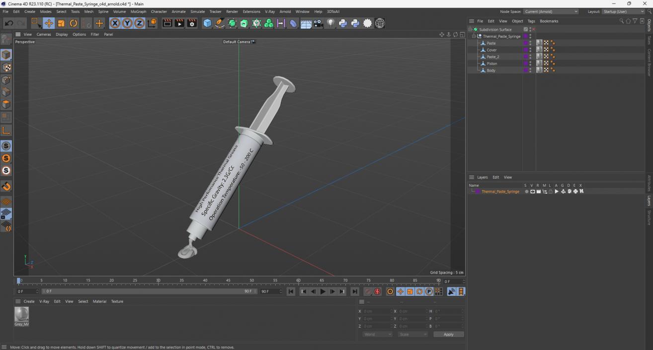 3D Thermal Paste Syringe 2 model