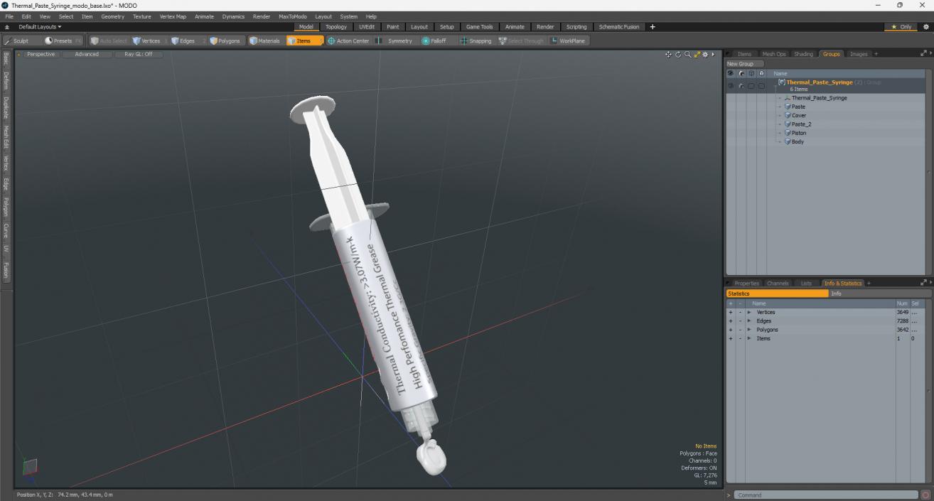 3D Thermal Paste Syringe 2 model