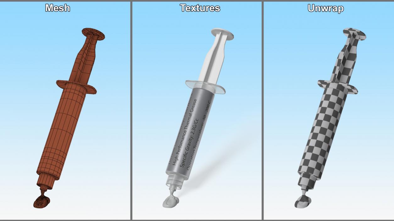 3D Thermal Paste Syringe 2 model