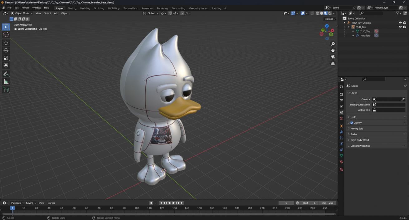 TUD Toy Chrome 3D model