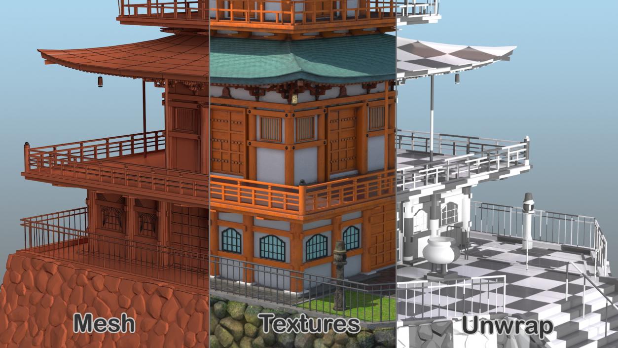 Traditional Japanese Temple 3D