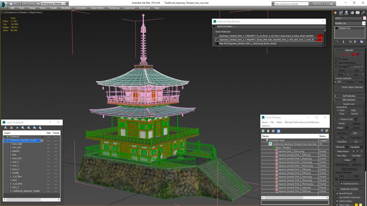 Traditional Japanese Temple 3D