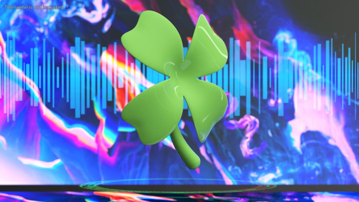 Four Leaf Clover Emoji 3D