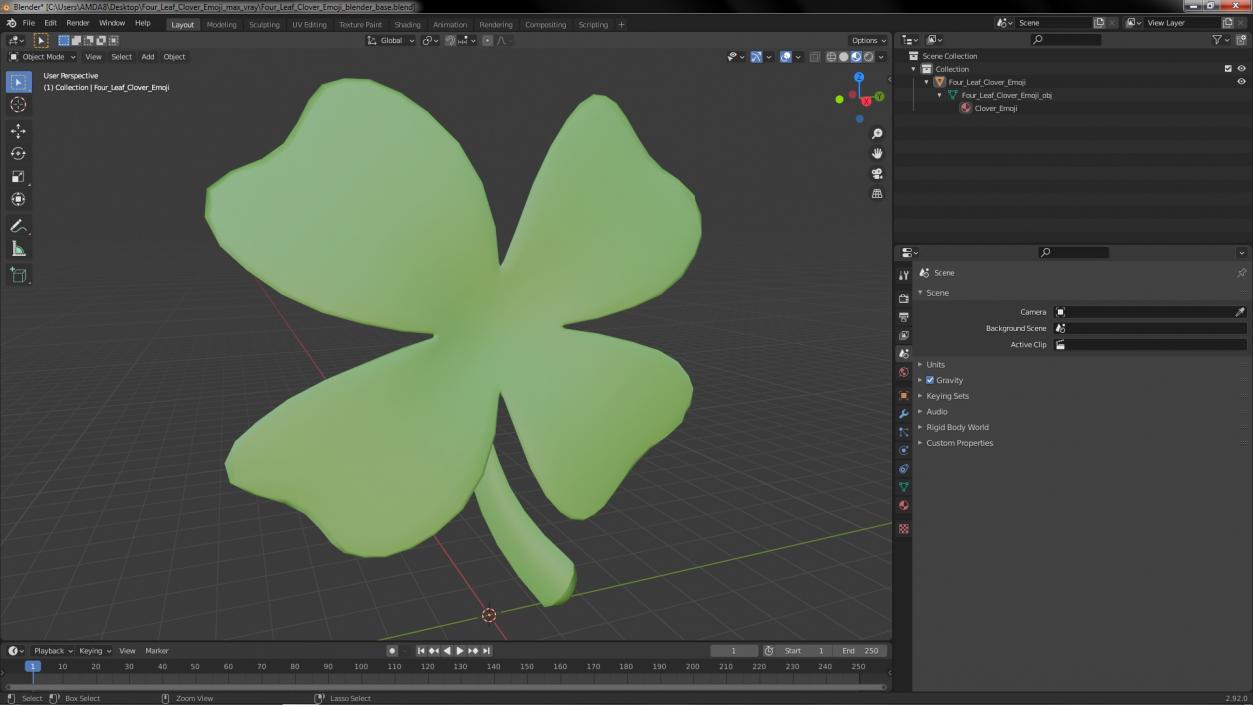 Four Leaf Clover Emoji 3D