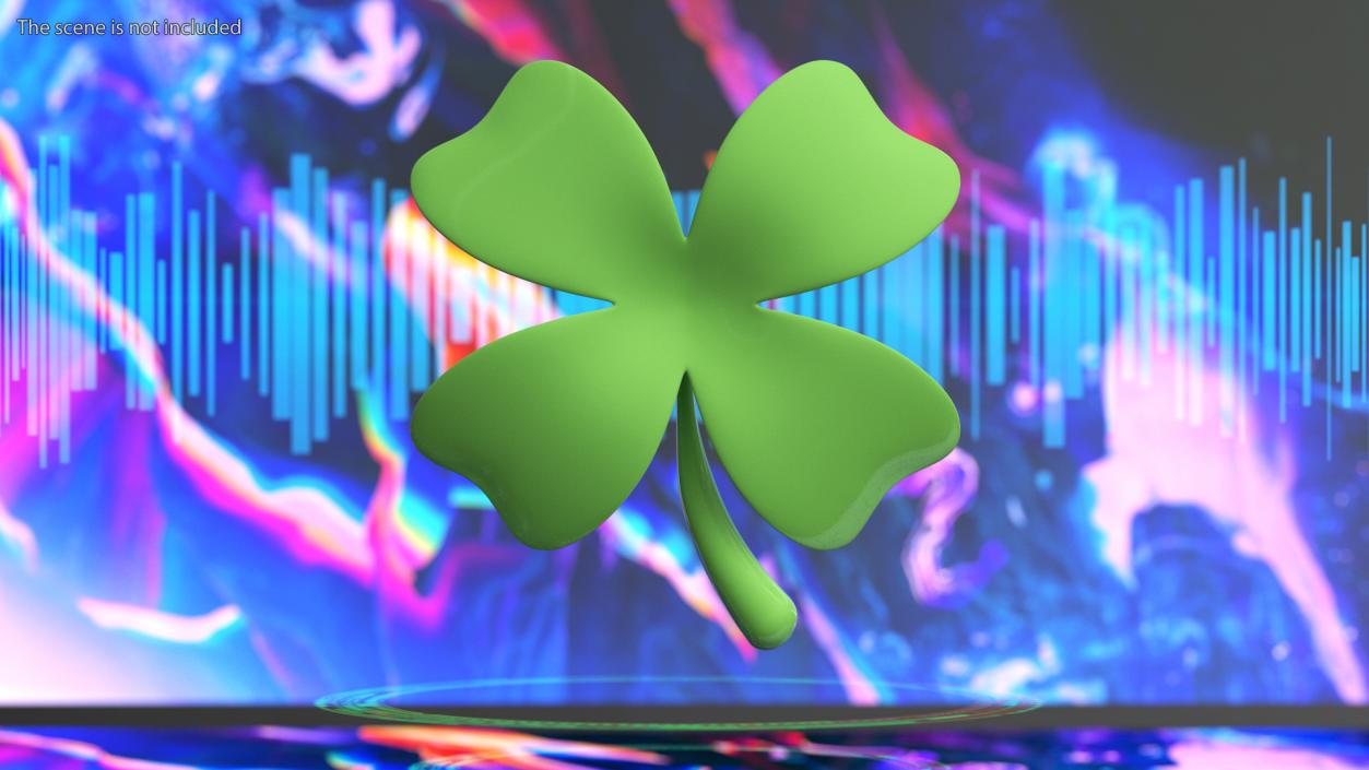 Four Leaf Clover Emoji 3D