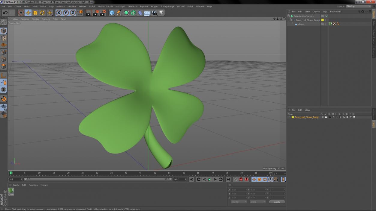 Four Leaf Clover Emoji 3D