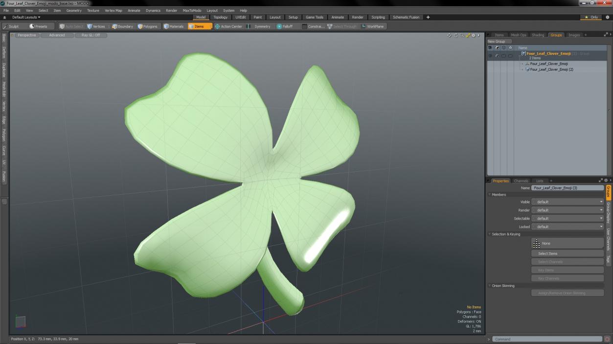 Four Leaf Clover Emoji 3D