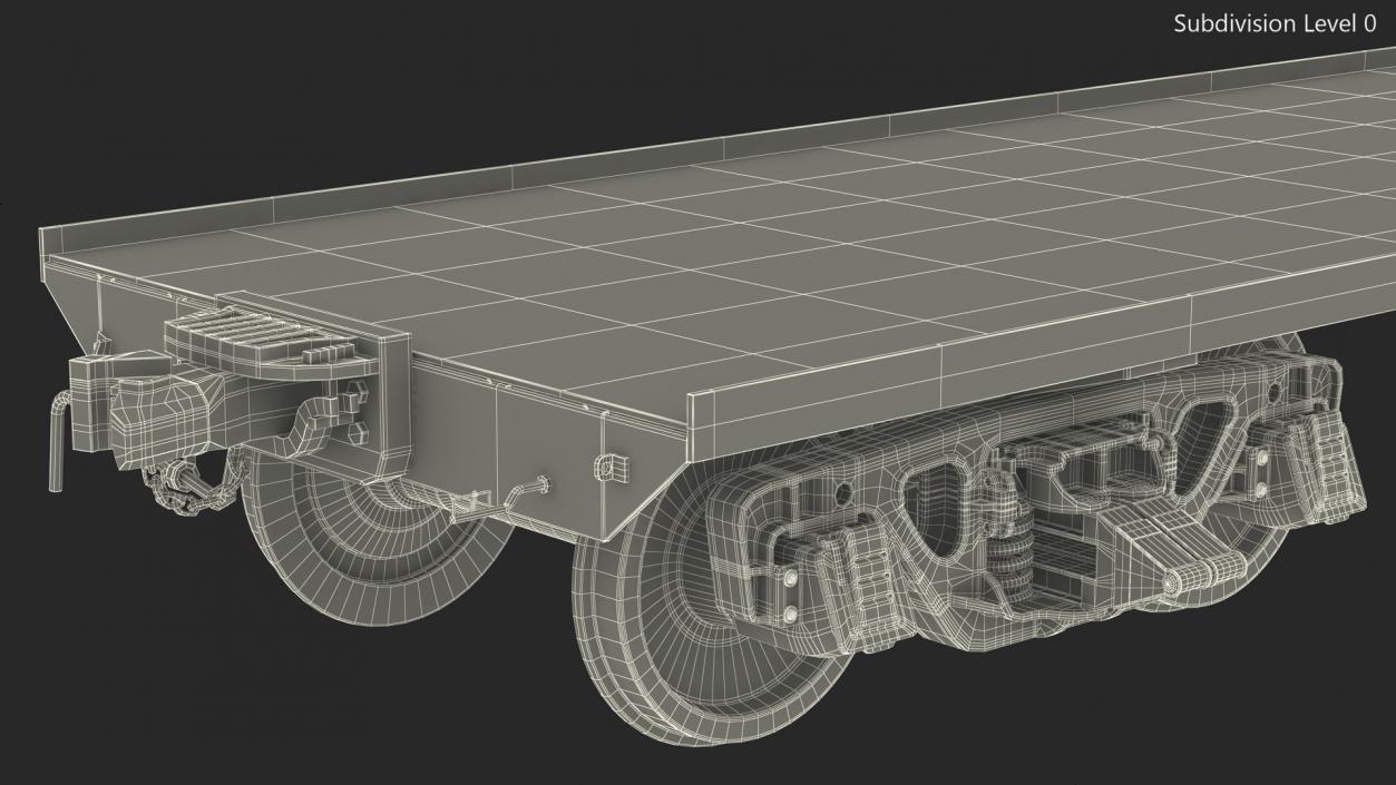 3D model Cargo Wagon Platform