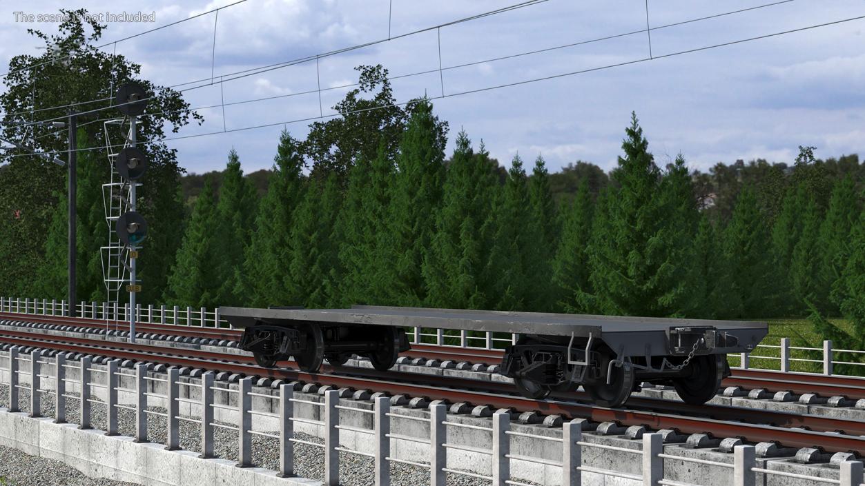 3D model Cargo Wagon Platform