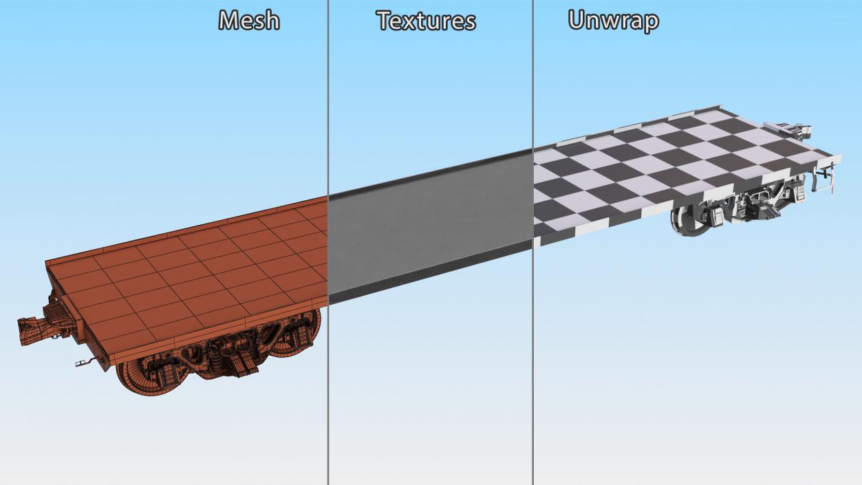 3D model Cargo Wagon Platform