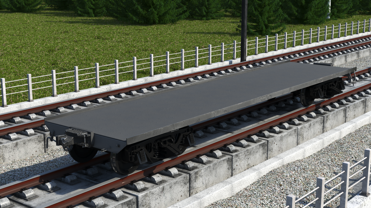 3D model Cargo Wagon Platform