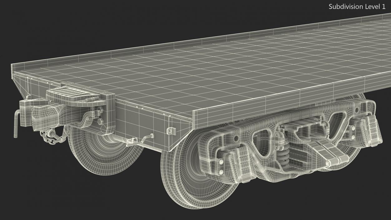 3D model Cargo Wagon Platform