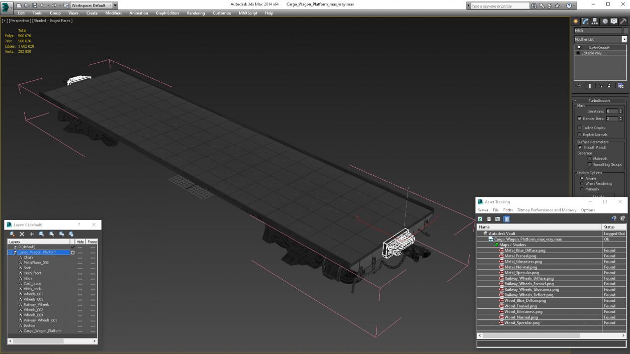 3D model Cargo Wagon Platform