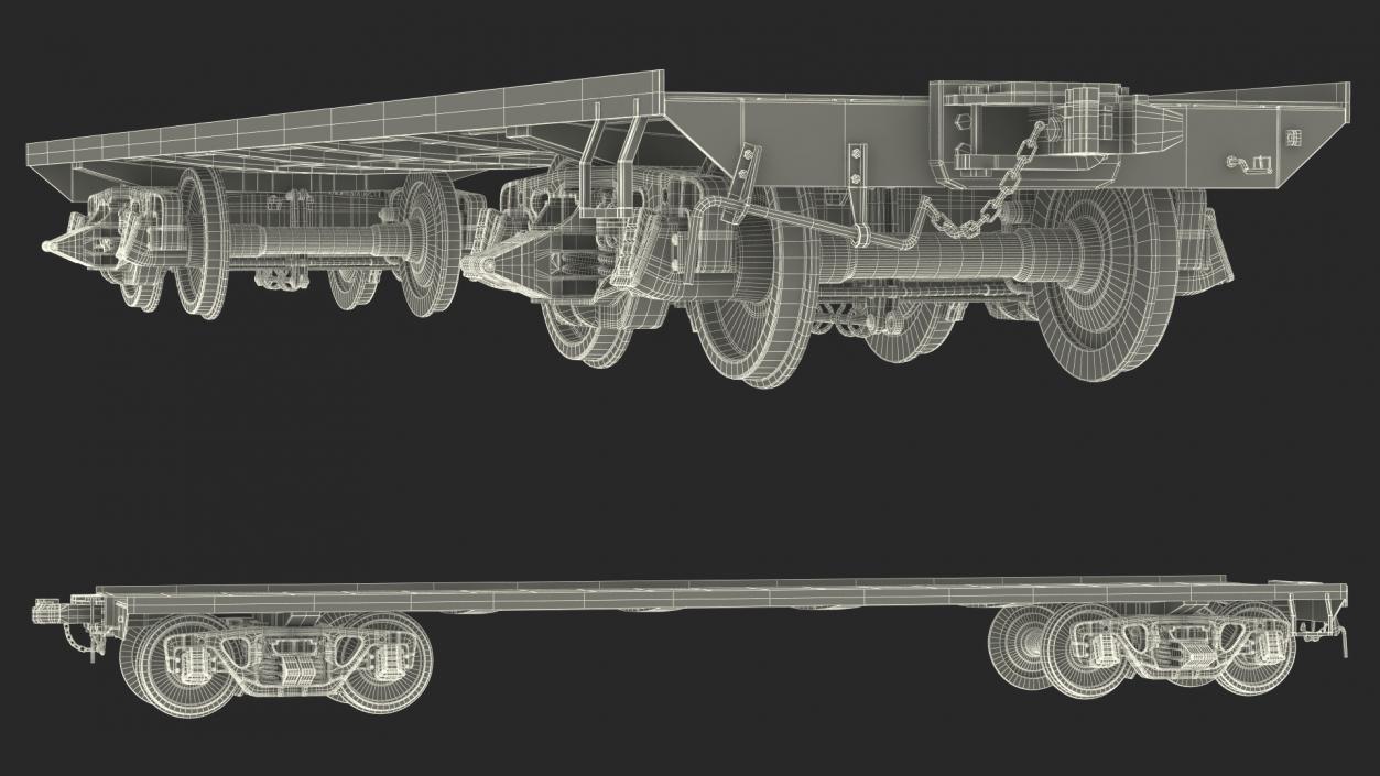 3D model Cargo Wagon Platform