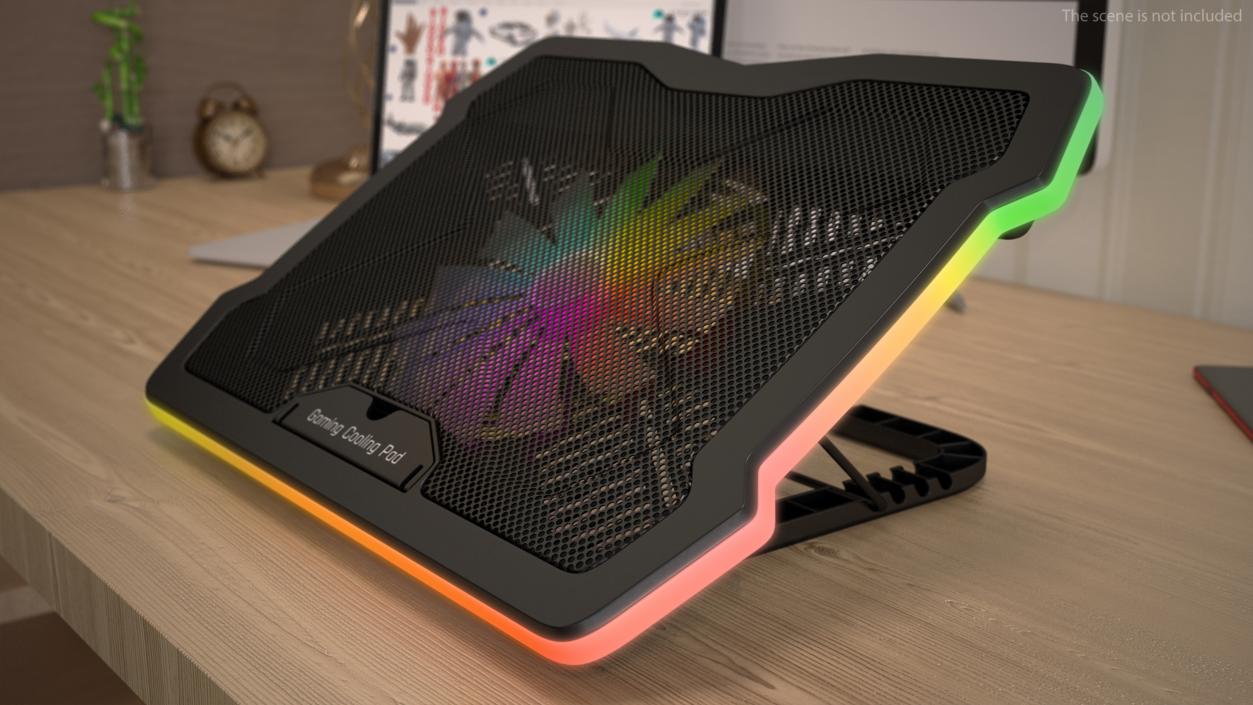 Gaming Laptop Cooling Pad On State 3D model