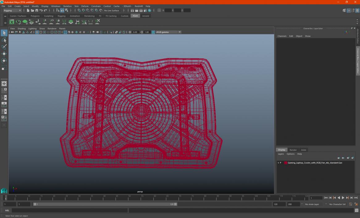 Gaming Laptop Cooling Pad On State 3D model