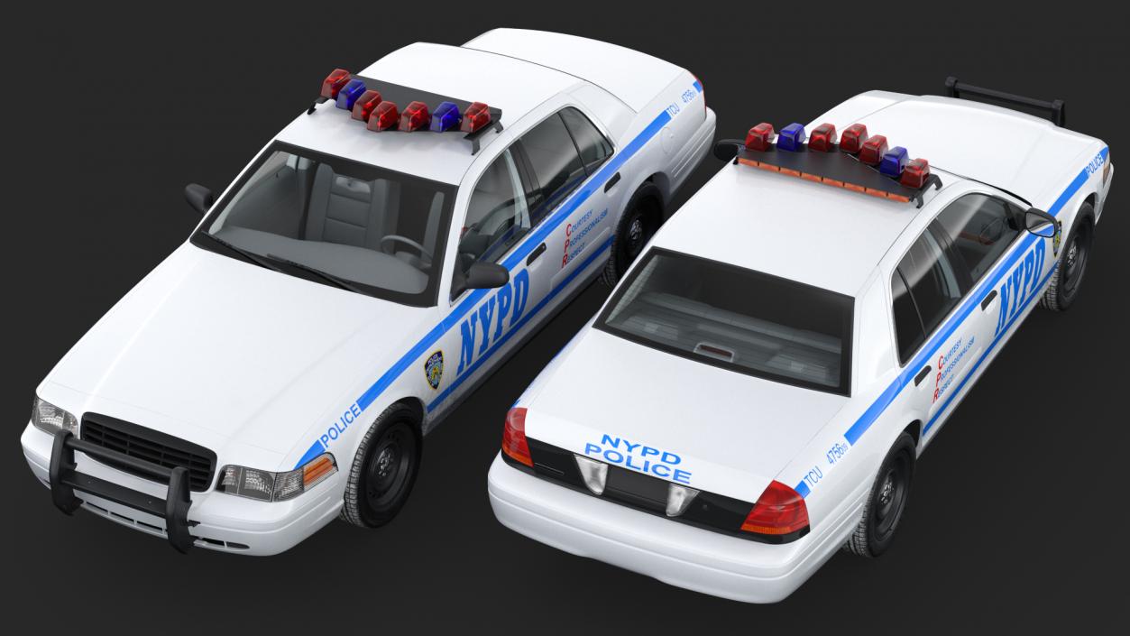 3D Generic Police Car NYPD Simple Interior 2