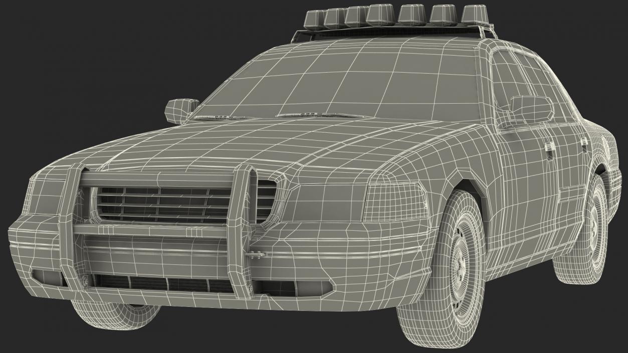 3D Generic Police Car NYPD Simple Interior 2