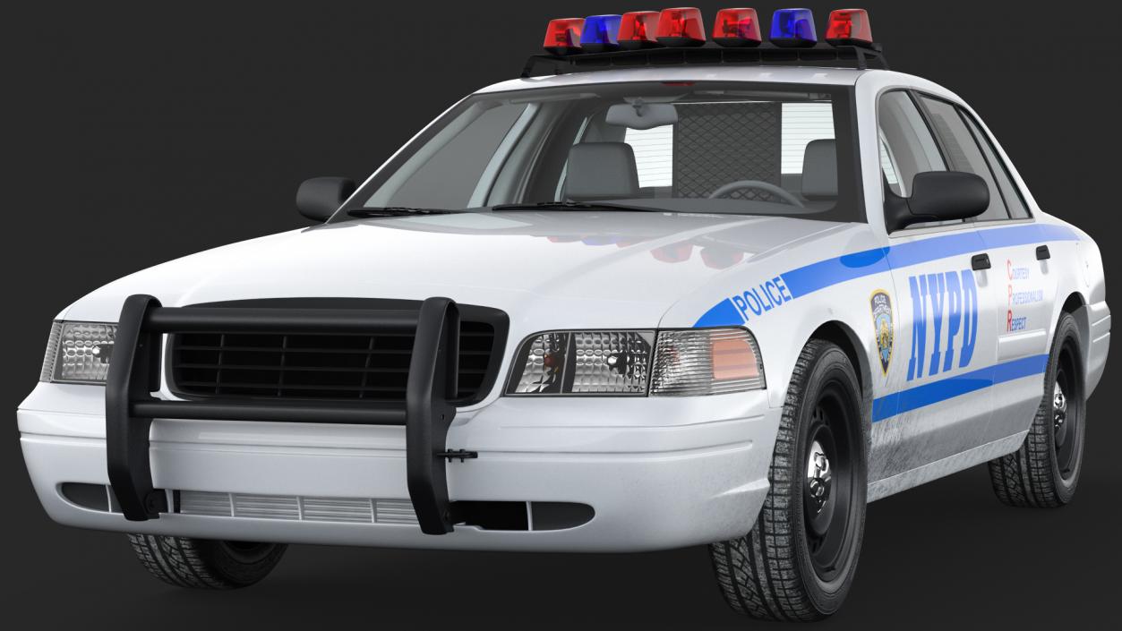 3D Generic Police Car NYPD Simple Interior 2