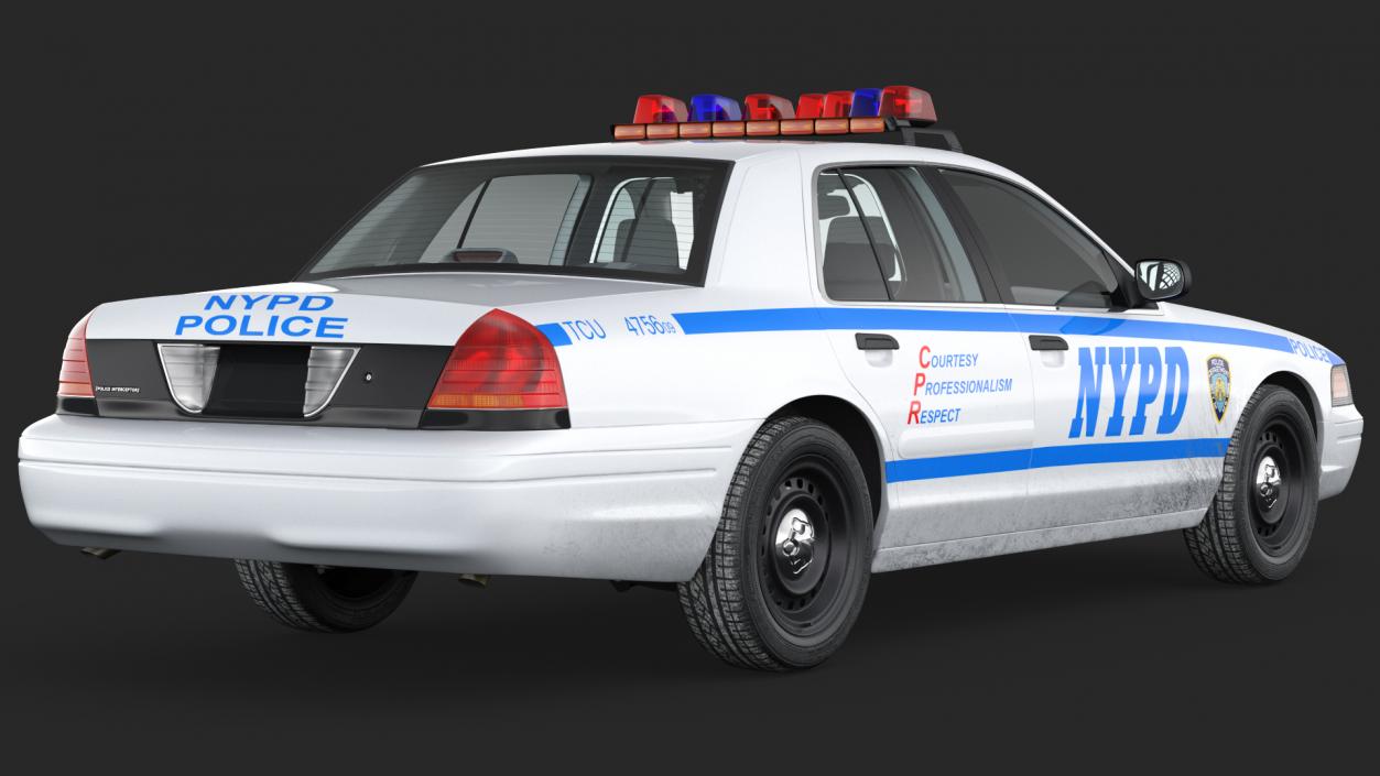 3D Generic Police Car NYPD Simple Interior 2