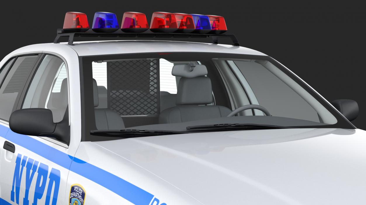 3D Generic Police Car NYPD Simple Interior 2