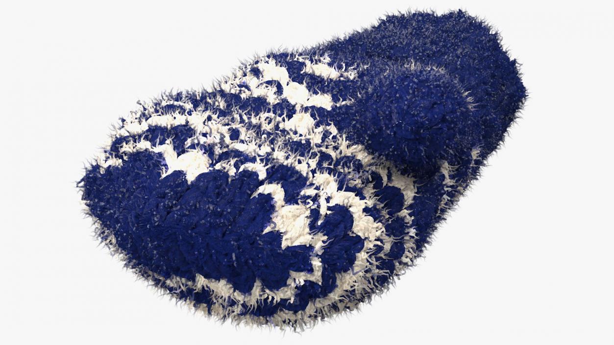 Pair of Blue Wool Mittens Fur 3D model