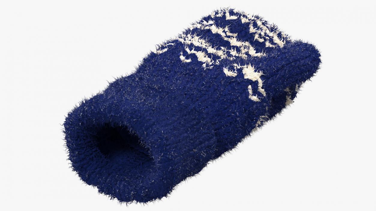 Pair of Blue Wool Mittens Fur 3D model