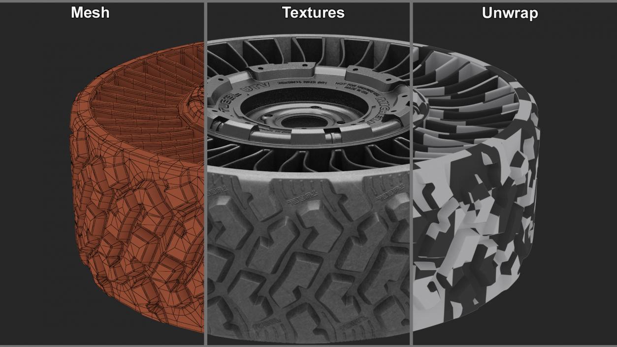 3D Airless Tire for UTVs Michelin X Tweel model