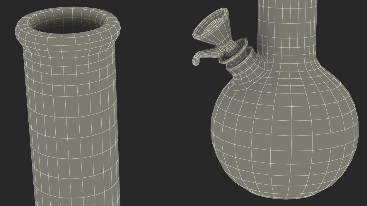 3D model Round Glass Bong with Cannabis