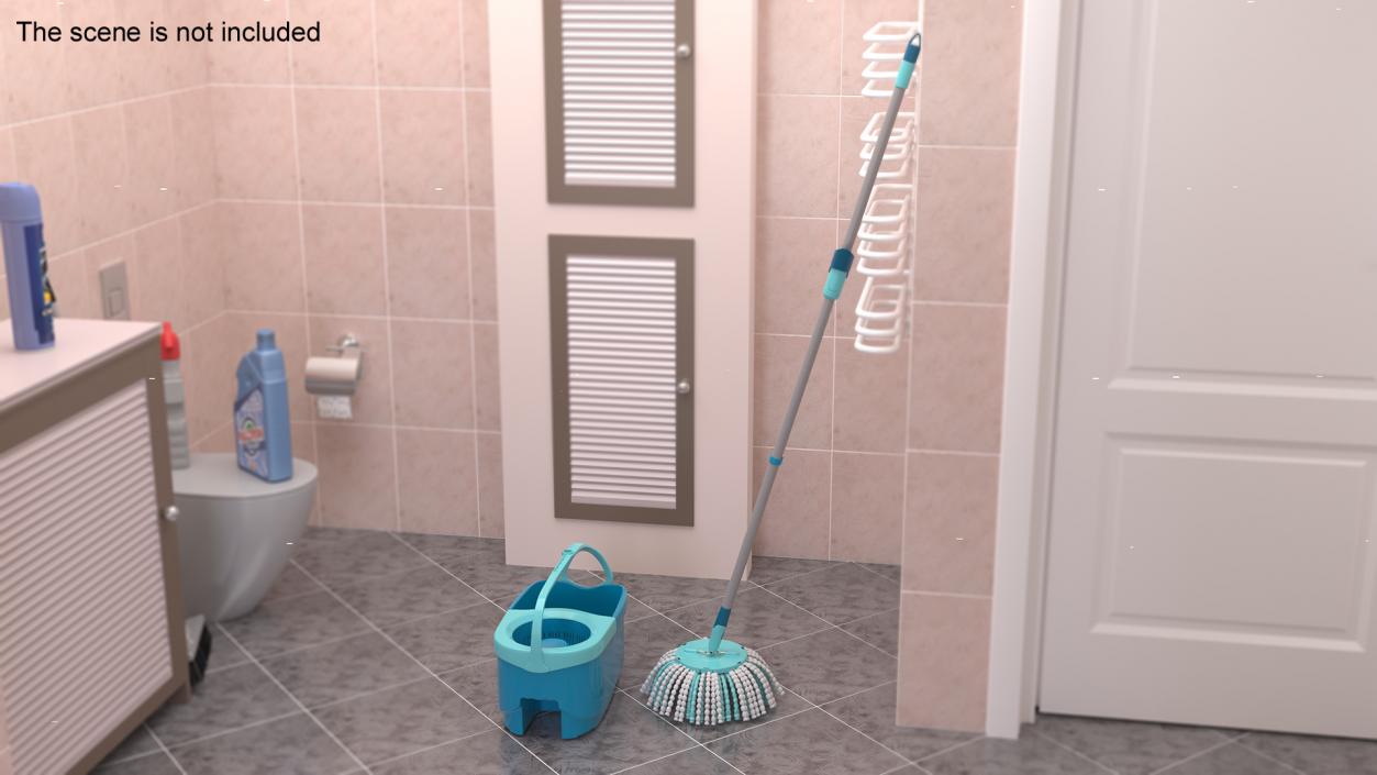 3D Twist Mop with Bucket Turquoise