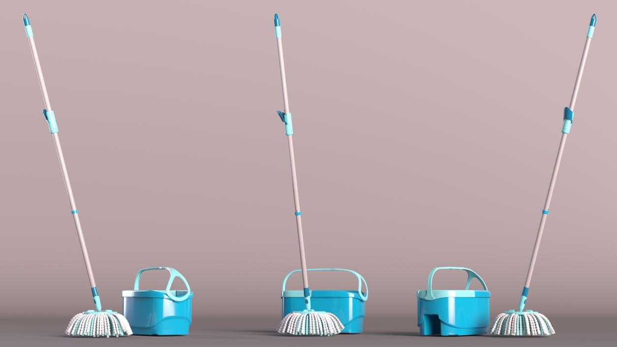 3D Twist Mop with Bucket Turquoise