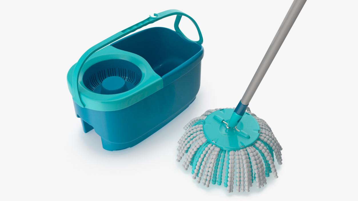 3D Twist Mop with Bucket Turquoise