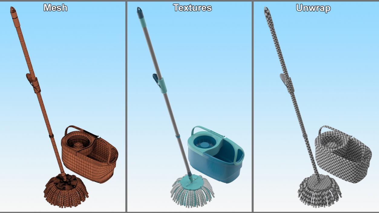 3D Twist Mop with Bucket Turquoise